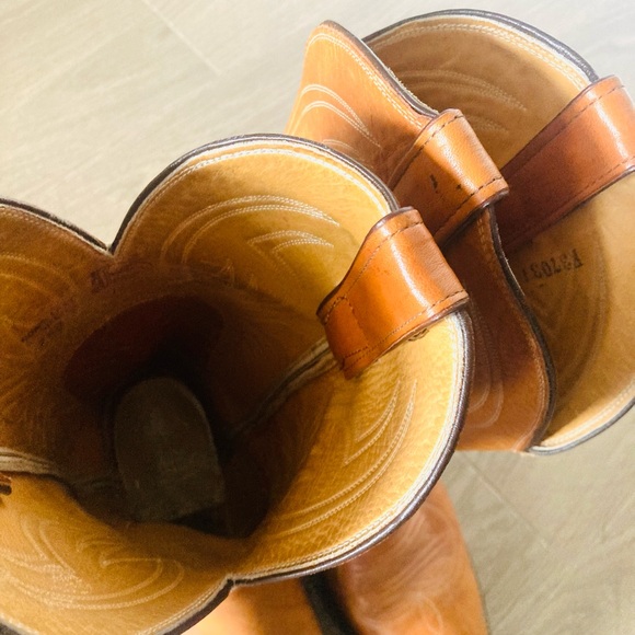 JUSTIN 🤠 Country Western Leather Cowboy Boots Vintage Yellowstone Tall Mens - Picture 4 of 9